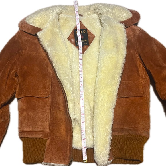 Orange leather bomber jacket - Picture 4 of 4